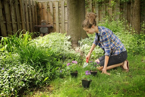 Composite fencing enhancing privacy in Crook Log